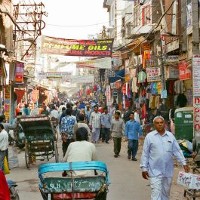 Paharganj, the main bazaar and tourist attraction in the center of New Delhi, India. © Hugoht | Dreamstime 