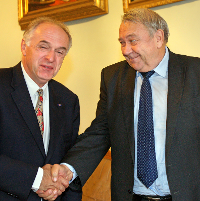 Vladimir E. Fortov, President of the Russian Academy of Sciences with Pavel Kabat 
