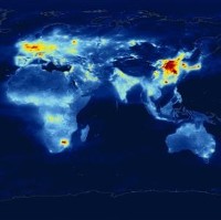 Atmospheric nitrogen dioxide measurements from satellite data show pollution hotspots around the world. ©KNMI/ESA 
