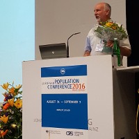 Wolfgang Lutz at the EPC 2016 award ceremony © Demografia (CSIC) 