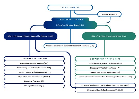 IIASA internal organization structure 